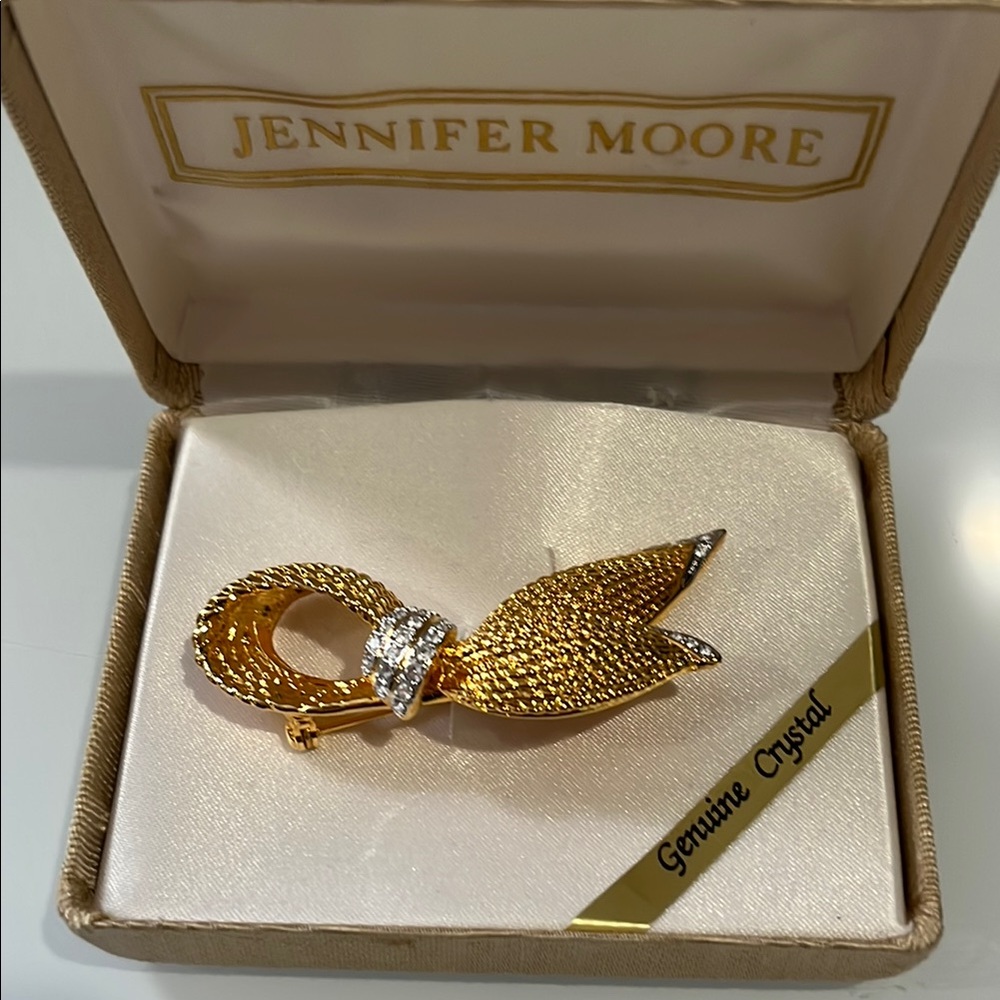 Jennifer Moore Gold Brooch with Silver Accents